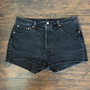 Levi's 501 Black High-Rise Denim Cutoff Shorts